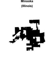 Minooka, Illinois blank outline map vector