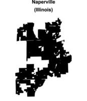 Naperville, Illinois blank outline map vector