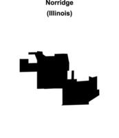 Norridge, Illinois blank outline map vector