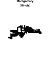 Montgomery, Illinois blank outline map vector