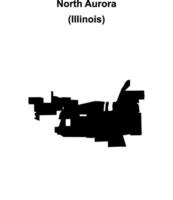 North Aurora, Illinois blank outline map vector