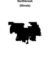 Northbrook, Illinois blank outline map vector