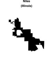 Niles, Illinois blank outline map vector