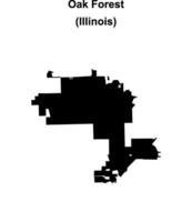 Oak Forest, Illinois blank outline map vector