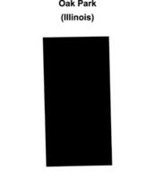 Oak Park, Illinois blank outline map vector