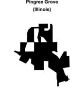 Pingree Grove, Illinois blank outline map vector