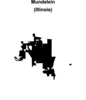 Mundelein, Illinois blank outline map vector