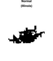 Normal, Illinois blank outline map vector