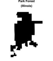 Park Forest, Illinois blank outline map vector