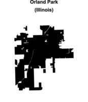 Orland Park, Illinois blank outline map vector