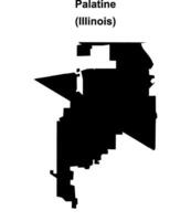 Palatine, Illinois blank outline map vector