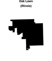 Oak Lawn, Illinois blank outline map vector