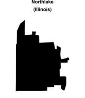 Northlake, Illinois blank outline map vector