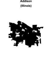 Addison, Illinois blank outline map vector