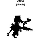 Ottawa, Illinois blank outline map vector