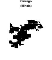 Oswego, Illinois blank outline map vector
