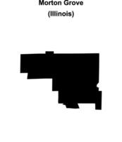Morton Grove, Illinois blank outline map vector