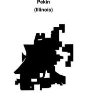 Pekin, Illinois blank outline map vector