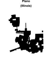 Plano, Illinois blank outline map vector