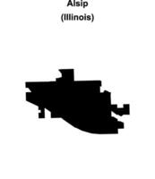 Alsip, Illinois blank outline map vector