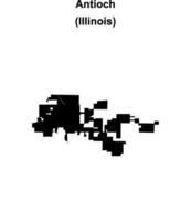 Antioch, Illinois blank outline map vector