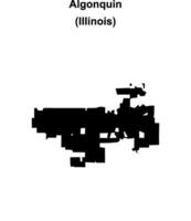 Algonquin, Illinois blank outline map vector