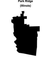 Park Ridge, Illinois blank outline map vector