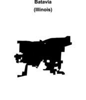 Batavia, Illinois blank outline map vector