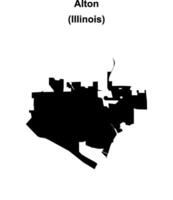 Alton, Illinois blank outline map vector
