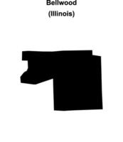 Bellwood, Illinois blank outline map vector