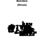 Belvidere, Illinois blank outline map vector