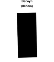 Berwyn, Illinois blank outline map vector