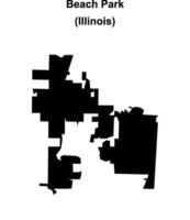 Beach Park, Illinois blank outline map vector