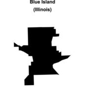 Blue Island, Illinois blank outline map vector