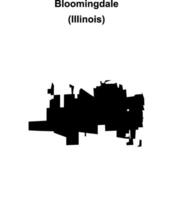Bloomingdale, Illinois blank outline map vector
