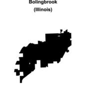 Bolingbrook, Illinois blank outline map vector