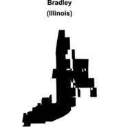 Bradley, Illinois blank outline map vector
