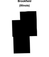 Brookfield, Illinois blank outline map vector