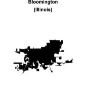 Bloomington, Illinois blank outline map vector