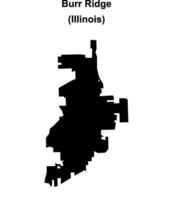 Burr Ridge, Illinois blank outline map vector