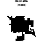 Barrington, Illinois blank outline map vector