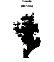 Peoria, Illinois blank outline map vector