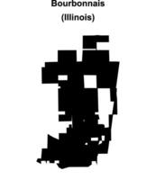 Bourbonnais, Illinois blank outline map vector
