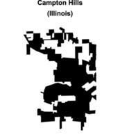 Campton Hills, Illinois blank outline map vector