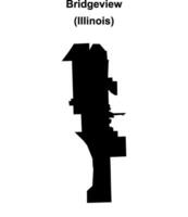 Bridgeview, Illinois blank outline map vector