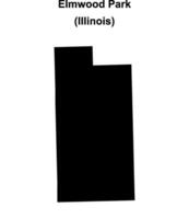 Elmwood Park, Illinois blank outline map vector