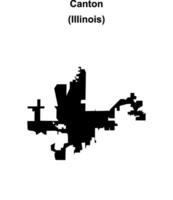 Canton, Illinois blank outline map vector