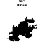 Cary, Illinois blank outline map vector