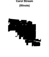 Carol Stream, Illinois blank outline map vector