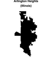 Arlington Heights, Illinois blank outline map vector